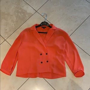 TOPSHOP Orange Blouse size US 6 WOMENS